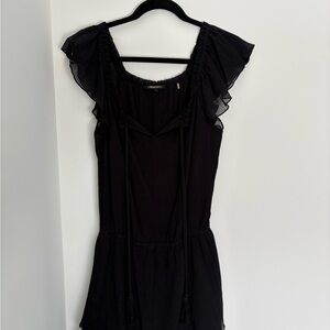 Kobi Halperin Black Ruffle Mini Dress